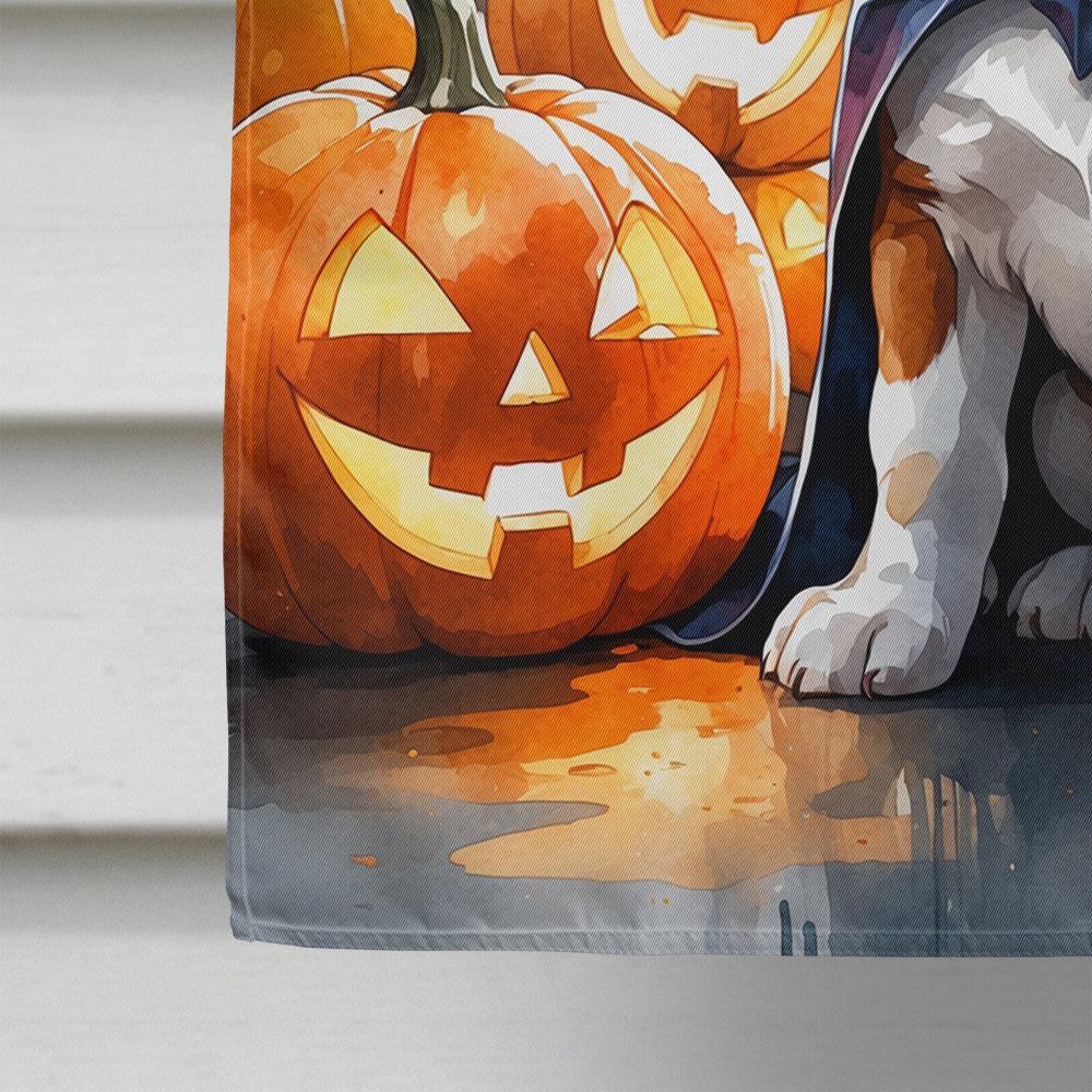 Boxer Puppy Halloween House Flag 28x40 Porch Sleeve Pole Decorative Outside Yard Banner Artwork Wall Hanging, Polyester