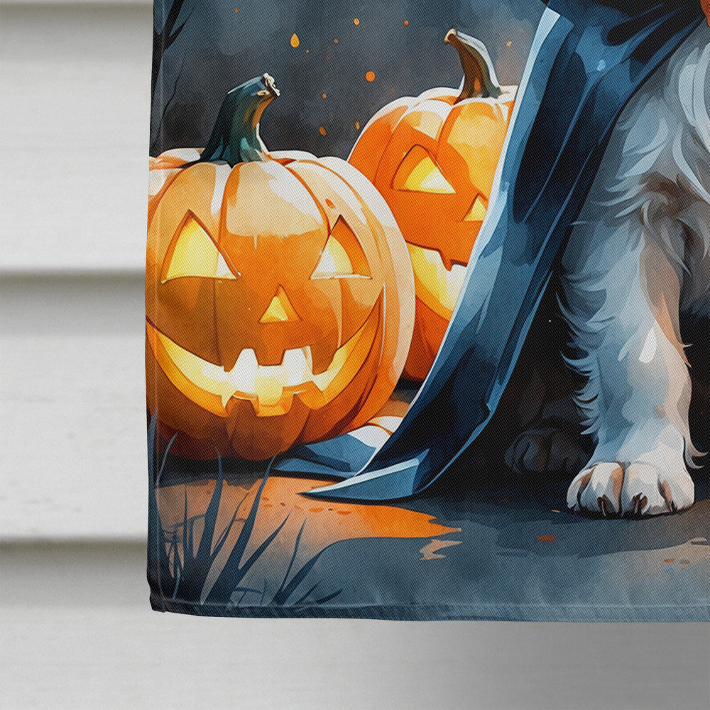 Cavalier Spaniel Puppy Halloween House Flag 28x40 Porch Sleeve Pole Decorative Outside Yard Banner Artwork Wall Hanging, Polyester