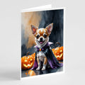 Chihuahua Puppy Halloween Greeting Cards Pack of 8 Blank Cards with Envelopes Whimsical A7 Size 5x7