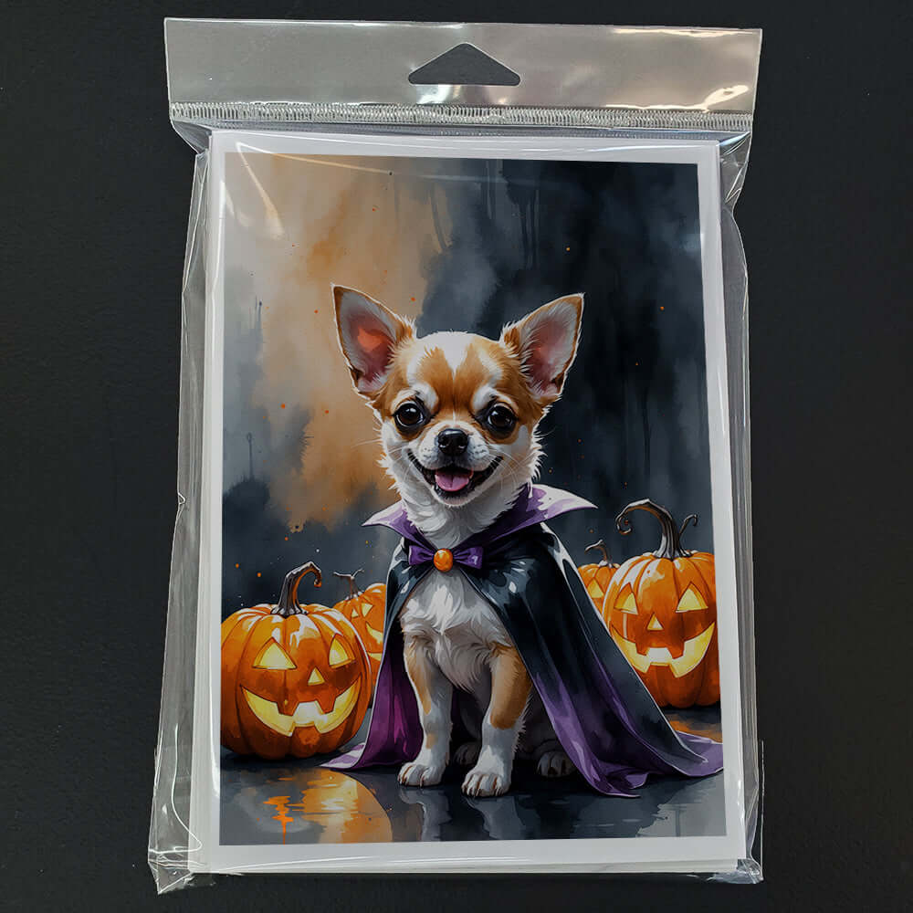 Chihuahua Puppy Halloween Greeting Cards Pack of 8 Blank Cards with Envelopes Whimsical A7 Size 5x7