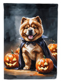 Chow Chow Puppy Halloween House Flag 28x40 Porch Sleeve Pole Decorative Outside Yard Banner Artwork Wall Hanging, Polyester