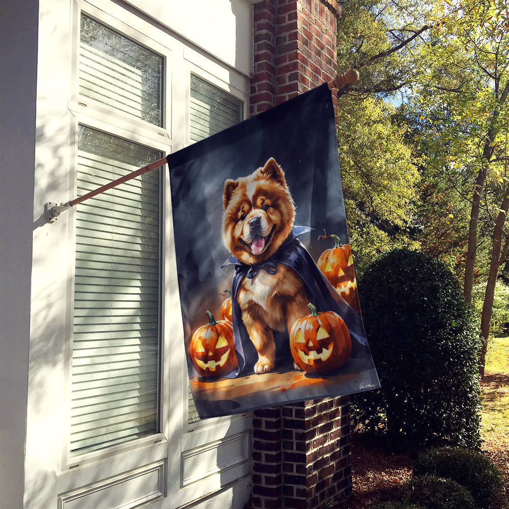 Chow Chow Puppy Halloween House Flag 28x40 Porch Sleeve Pole Decorative Outside Yard Banner Artwork Wall Hanging, Polyester