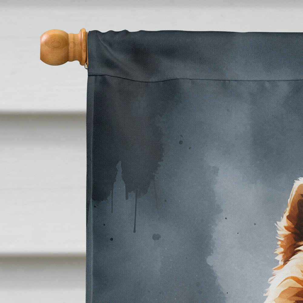 Chow Chow Puppy Halloween House Flag 28x40 Porch Sleeve Pole Decorative Outside Yard Banner Artwork Wall Hanging, Polyester