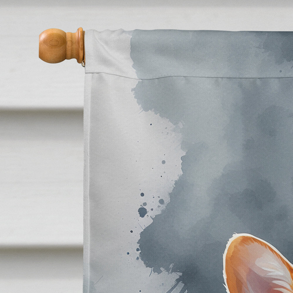 Corgi Puppy Halloween House Flag 28x40 Porch Sleeve Pole Decorative Outside Yard Banner Artwork Wall Hanging, Polyester