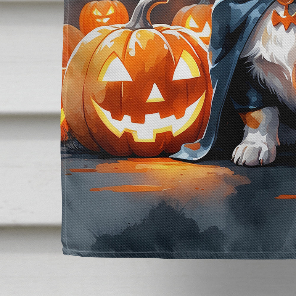 Corgi Puppy Halloween House Flag 28x40 Porch Sleeve Pole Decorative Outside Yard Banner Artwork Wall Hanging, Polyester