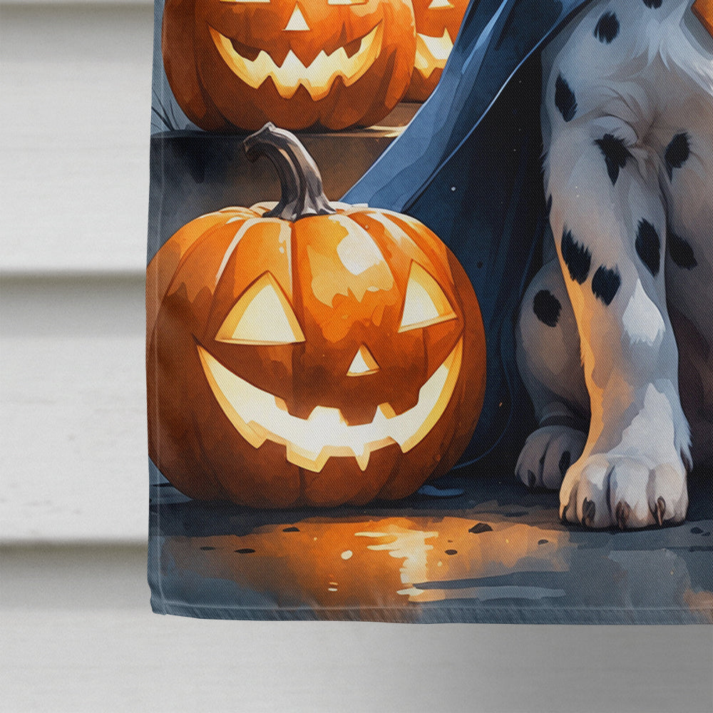 Dalmatian Puppy Halloween House Flag 28x40 Porch Sleeve Pole Decorative Outside Yard Banner Artwork Wall Hanging, Polyester