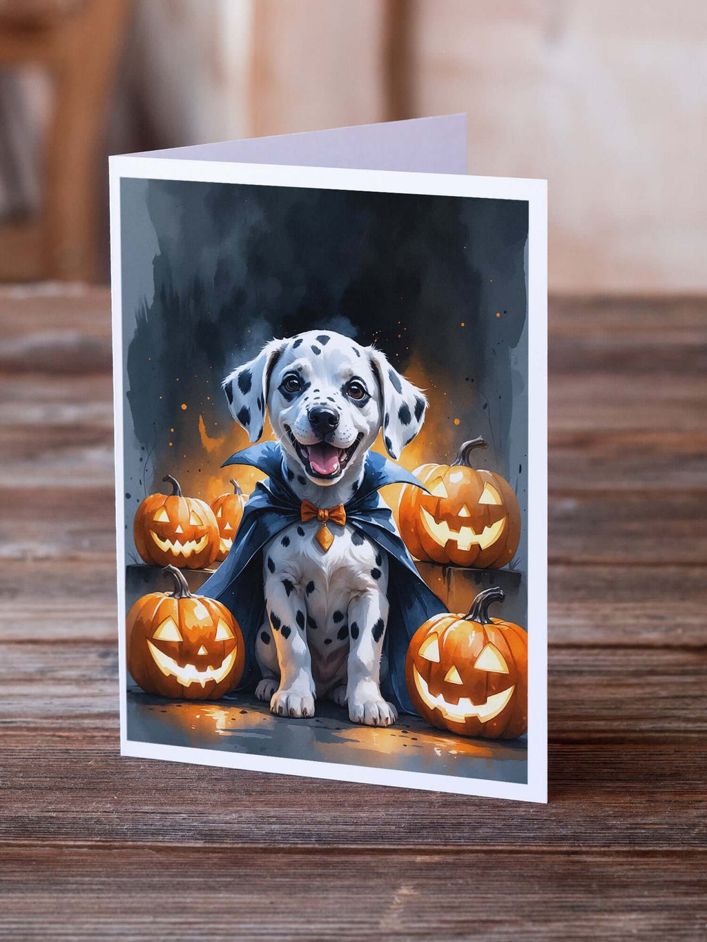 Dalmatian Puppy Halloween Greeting Cards Pack of 8 Blank Cards with Envelopes Whimsical A7 Size 5x7