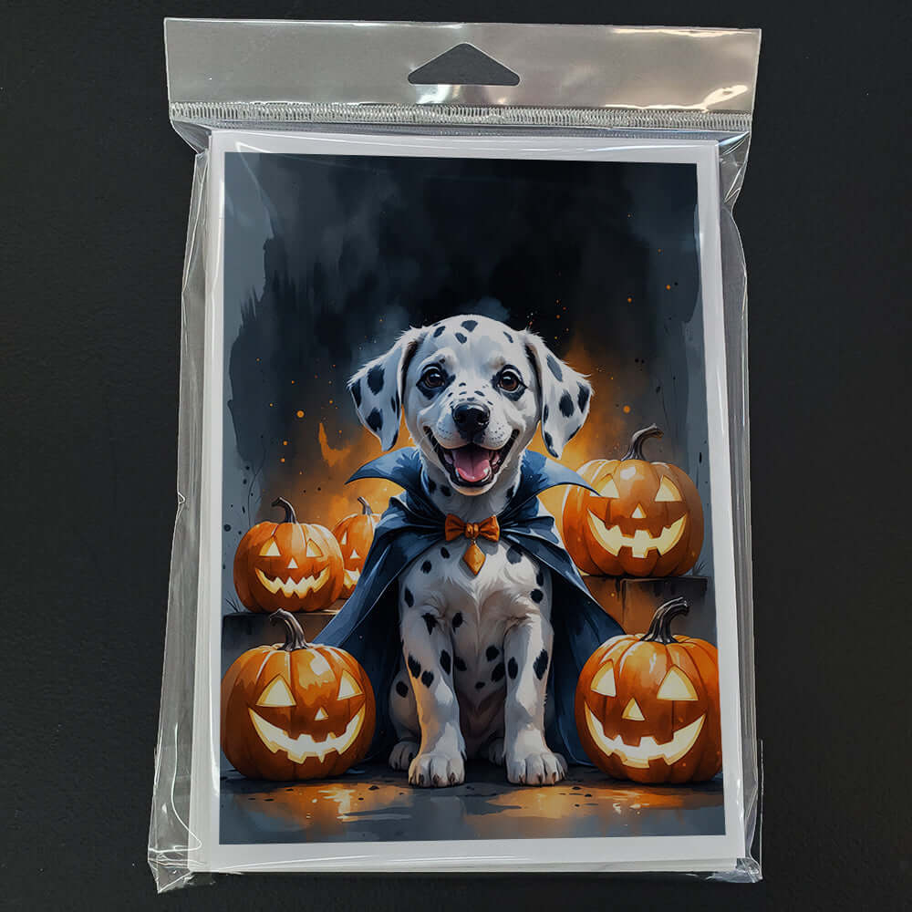 Dalmatian Puppy Halloween Greeting Cards Pack of 8 Blank Cards with Envelopes Whimsical A7 Size 5x7