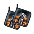 Dalmatian Puppy Halloween Pot Holder Set of 2 Heat Resistant Quilted Hot Pads 7.5 x 7.5 Inch, Insulated Kitchen Trivets for Cooking & Baking