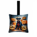 Doberman Pinscher Puppy Halloween Hanging Square Fabric Ornament 3.5 × 3.5 Decorative Door-Knob & Tree Hanger, Soft Fabric