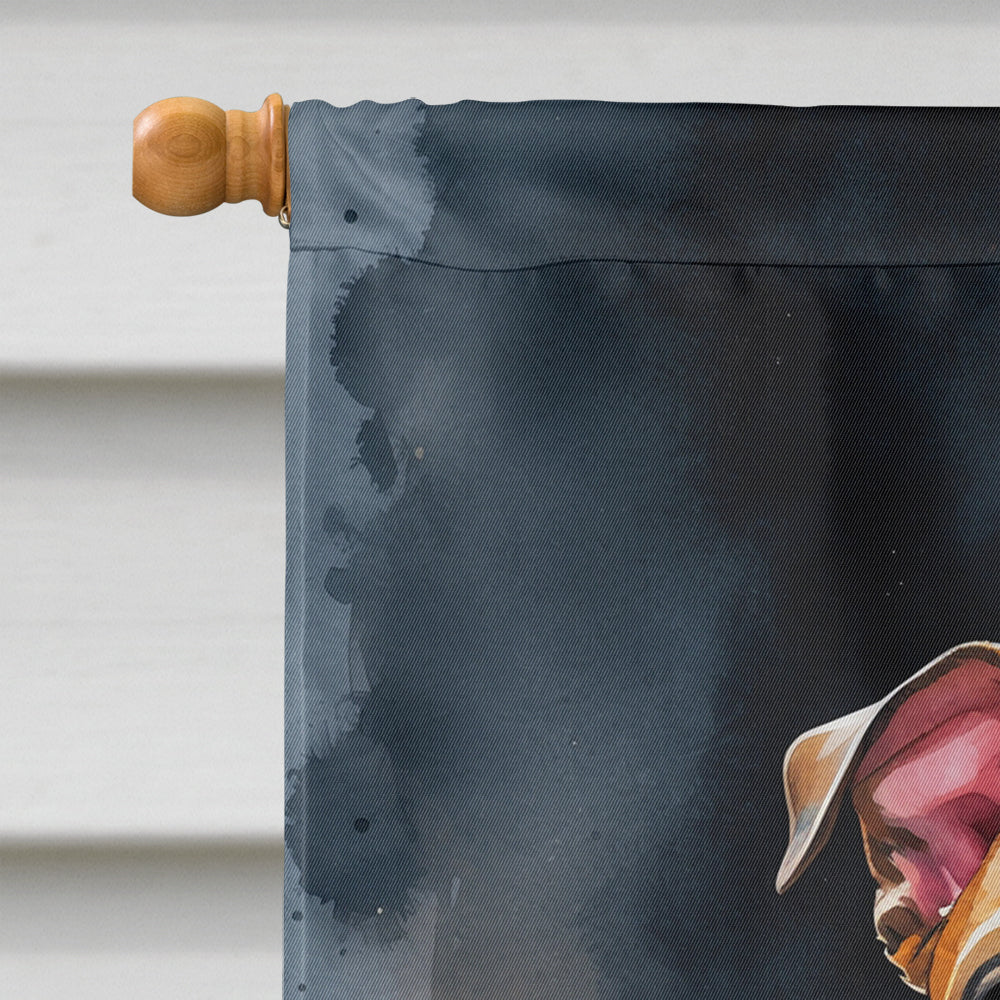 English Bulldog Puppy Halloween House Flag 28x40 Porch Sleeve Pole Decorative Outside Yard Banner Artwork Wall Hanging, Polyester