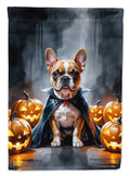 French Bulldog Puppy Halloween House Flag 28x40 Porch Sleeve Pole Decorative Outside Yard Banner Artwork Wall Hanging, Polyester