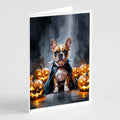 French Bulldog Puppy Halloween Greeting Cards Pack of 8 Blank Cards with Envelopes Whimsical A7 Size 5x7