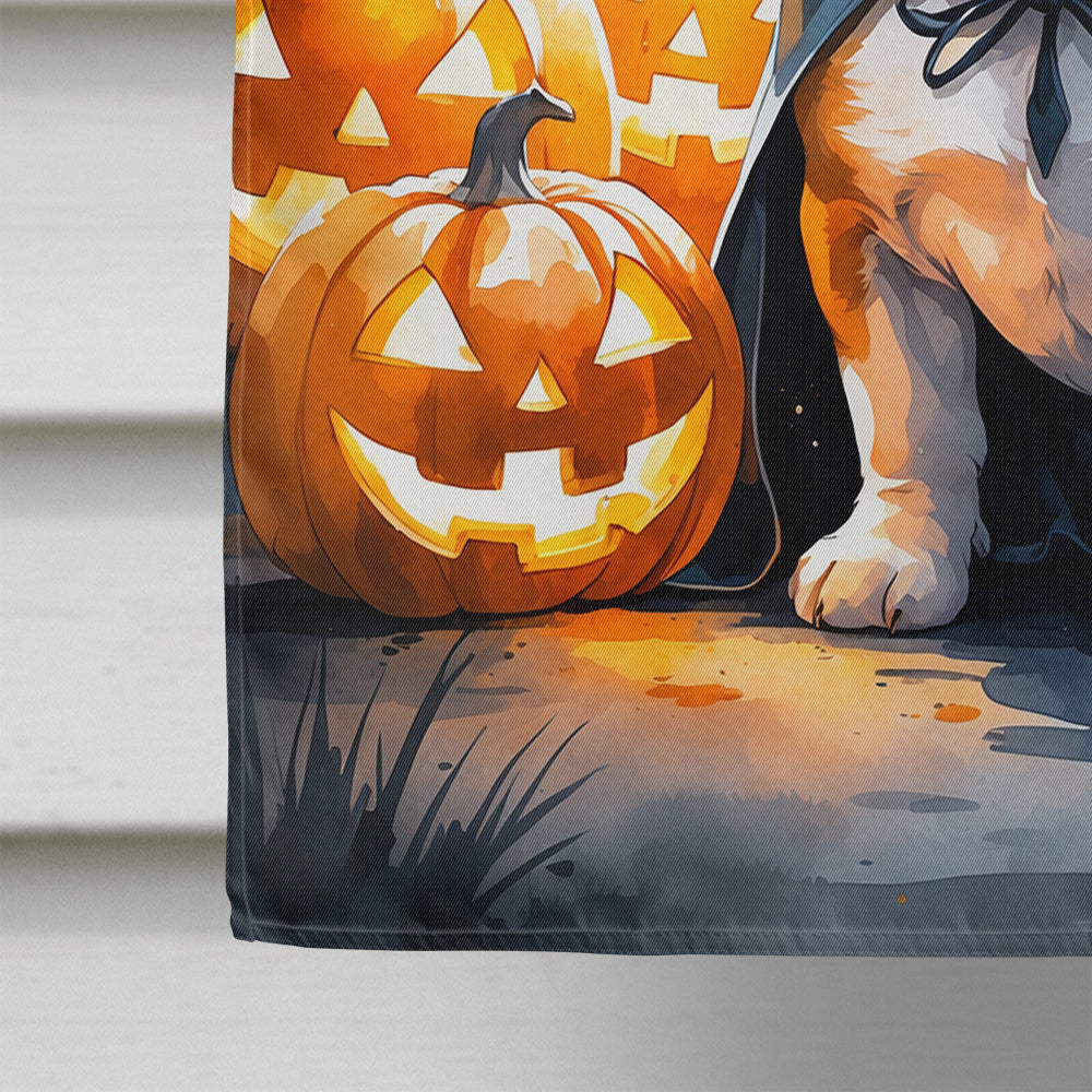 French Bulldog Puppy Halloween House Flag 28x40 Porch Sleeve Pole Decorative Outside Yard Banner Artwork Wall Hanging, Polyester