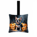 French Bulldog Puppy Halloween Hanging Square Fabric Ornament 3.5 × 3.5 Decorative Door-Knob & Tree Hanger, Soft Fabric