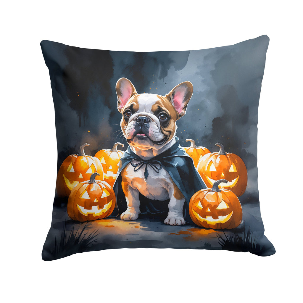 French Bulldog Puppy Halloween Decorative Throw Pillow 18x18 Indoor Outdoor Accent Cushion, Fabric Cover with Insert for Sofa, Bed, Porch & Living Room