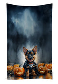 German Shepherd Puppy Halloween Kitchen Towel Velour Plush Front and Cotton Loop Back Machine Washable