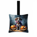 German Shorthaired Pointer Puppy Halloween Hanging Square Fabric Ornament 3.5 × 3.5 Decorative Door-Knob & Tree Hanger, Soft Fabric