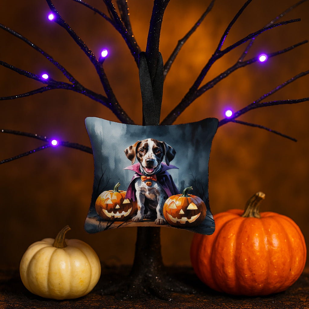 German Shorthaired Pointer Puppy Halloween Hanging Square Fabric Ornament 3.5 × 3.5 Decorative Door-Knob & Tree Hanger, Soft Fabric