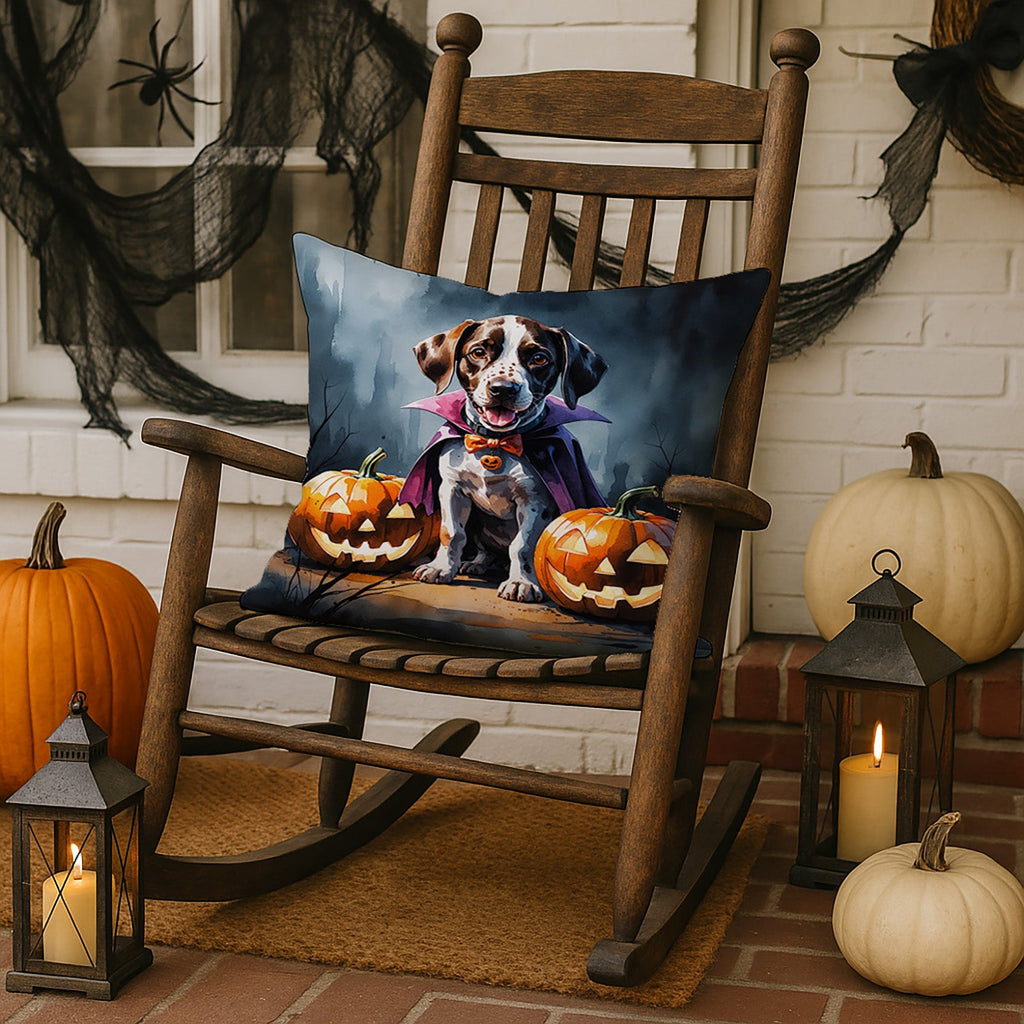 German Shorthaired Pointer Puppy Halloween Decorative Throw Pillow 18x18 Indoor Outdoor Accent Cushion, Fabric Cover with Insert for Sofa, Bed, Porch & Living Room