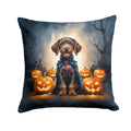German Wirehaired Pointer Puppy Halloween Decorative Throw Pillow 18x18 Indoor Outdoor Accent Cushion, Fabric Cover with Insert for Sofa, Bed, Porch & Living Room