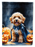 Goldendoodle Puppy Halloween House Flag 28x40 Porch Sleeve Pole Decorative Outside Yard Banner Artwork Wall Hanging, Polyester