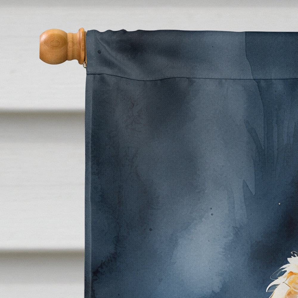 Goldendoodle Puppy Halloween House Flag 28x40 Porch Sleeve Pole Decorative Outside Yard Banner Artwork Wall Hanging, Polyester