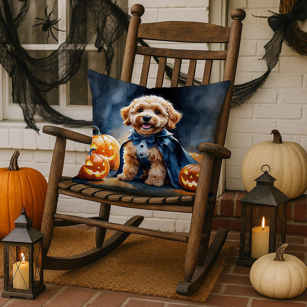 Goldendoodle Puppy Halloween Decorative Throw Pillow 18x18 Indoor Outdoor Accent Cushion, Fabric Cover with Insert for Sofa, Bed, Porch & Living Room