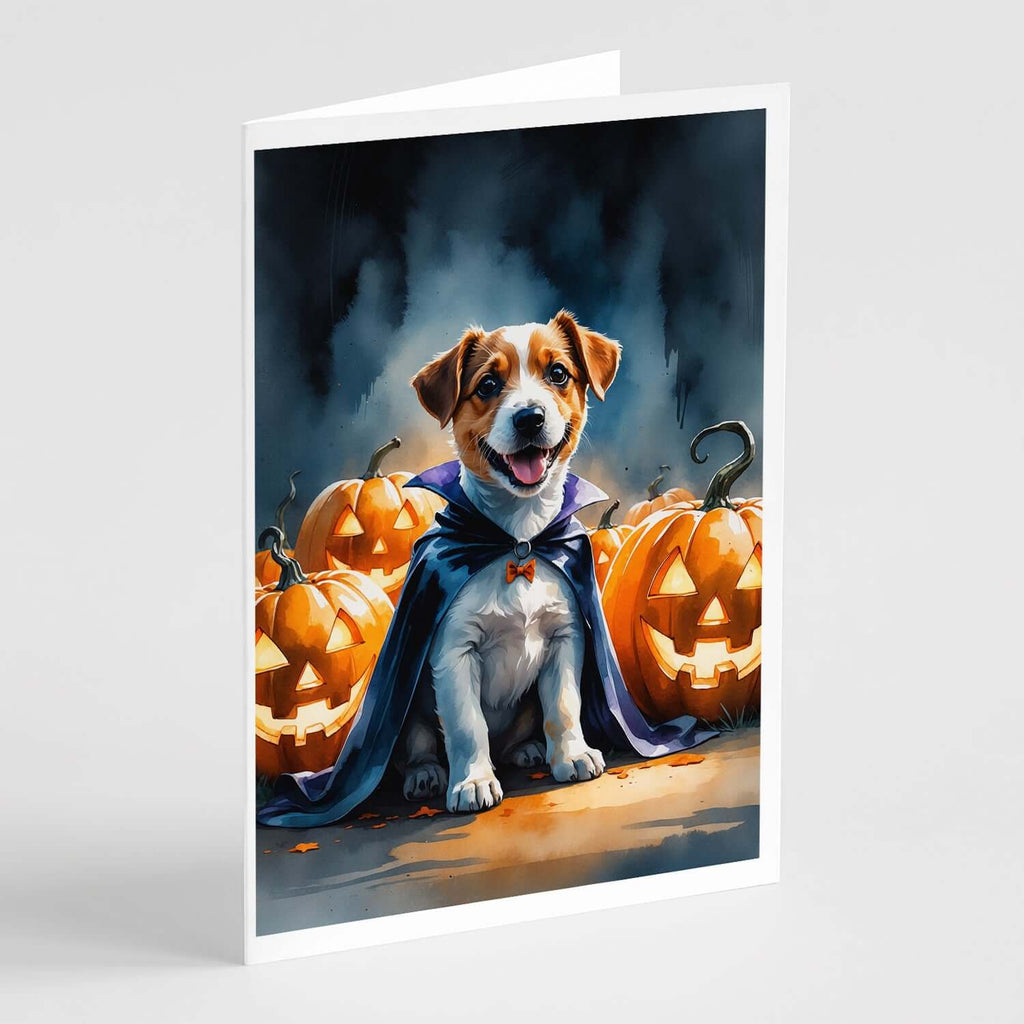 Jack Russell Terrier Puppy Halloween Greeting Cards Pack of 8 Blank Cards with Envelopes Whimsical A7 Size 5x7