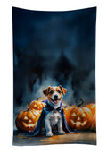 Jack Russell Terrier Puppy Halloween Kitchen Towel Velour Plush Front and Cotton Loop Back Machine Washable
