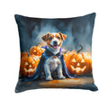 Jack Russell Terrier Puppy Halloween Decorative Throw Pillow 18x18 Indoor Outdoor Accent Cushion, Fabric Cover with Insert for Sofa, Bed, Porch & Living Room