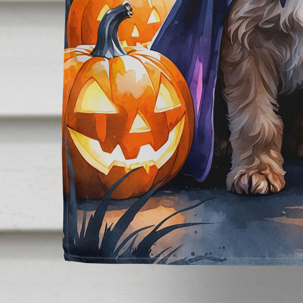 Chocolate Labradoodle Puppy Halloween House Flag 28x40 Porch Sleeve Pole Decorative Outside Yard Banner Artwork Wall Hanging, Polyester