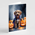 Chocolate Labradoodle Puppy Halloween Greeting Cards Pack of 8 Blank Cards with Envelopes Whimsical A7 Size 5x7