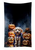Labradoodle Puppy Halloween Kitchen Towel Velour Plush Front and Cotton Loop Back Machine Washable