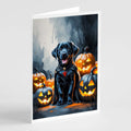 Black Labrador Retriever Puppy Halloween Greeting Cards Pack of 8 Blank Cards with Envelopes Whimsical A7 Size 5x7