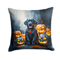 Black Labrador Retriever Puppy Halloween Decorative Throw Pillow 18x18 Indoor Outdoor Accent Cushion, Fabric Cover with Insert for Sofa, Bed, Porch & Living Room