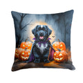 Newfoundland Puppy Halloween Decorative Throw Pillow 14x14 Indoor Outdoor Accent Cushion, Fabric Cover with Insert for Sofa, Bed, Porch & Living Room
