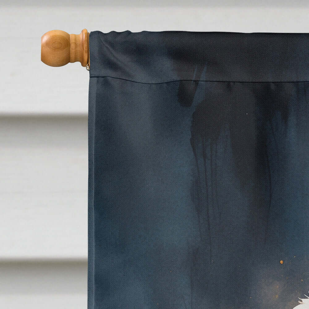 Chocolate Newfoundland Puppy Halloween House Flag 28x40 Porch Sleeve Pole Decorative Outside Yard Banner Artwork Wall Hanging, Polyester
