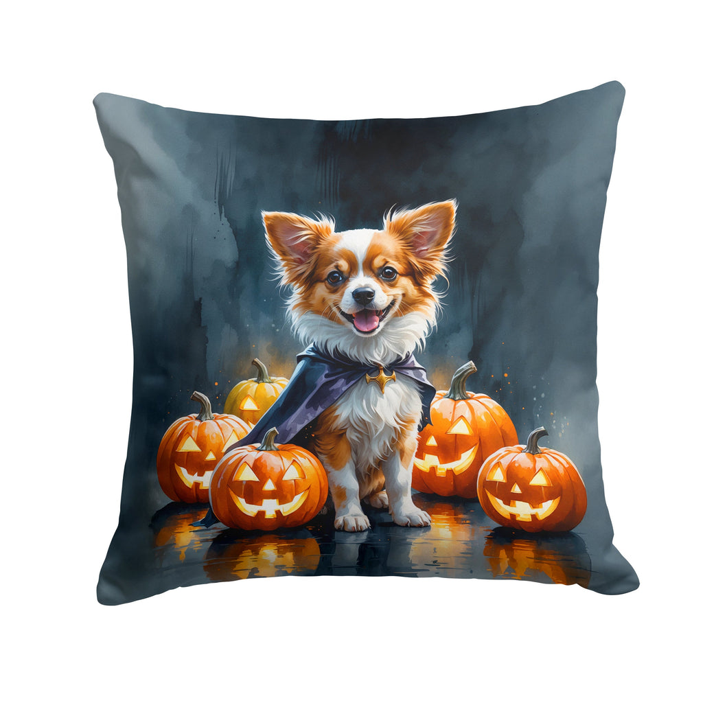 Papillon Puppy Halloween Decorative Throw Pillow 14x14 Indoor Outdoor Accent Cushion, Fabric Cover with Insert for Sofa, Bed, Porch & Living Room