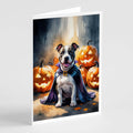 Pit Bull Terrier Puppy Halloween Greeting Cards Pack of 8 Blank Cards with Envelopes Whimsical A7 Size 5x7