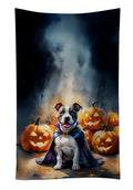 Pit Bull Terrier Puppy Halloween Kitchen Towel Velour Plush Front and Cotton Loop Back Machine Washable