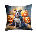 Pit Bull Terrier Puppy Halloween Decorative Throw Pillow 18x18 Indoor Outdoor Accent Cushion, Fabric Cover with Insert for Sofa, Bed, Porch & Living Room