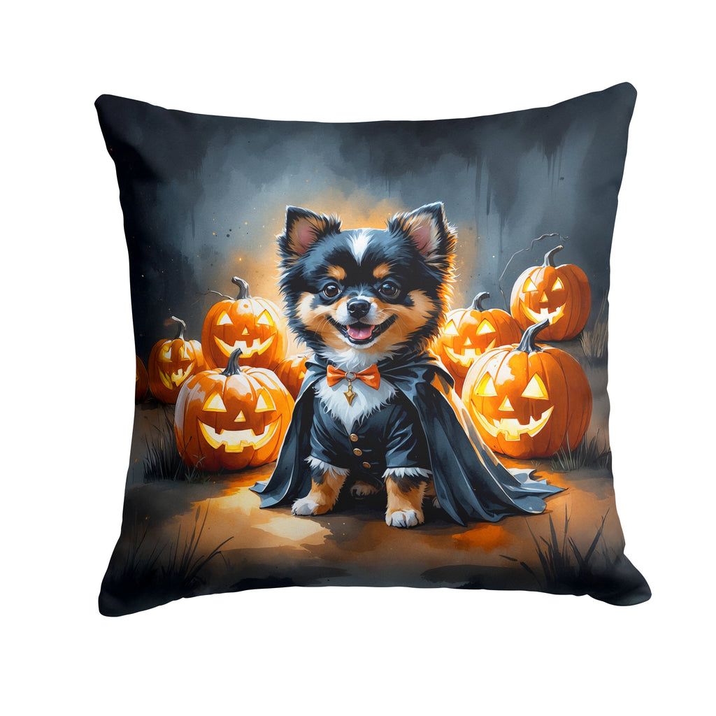 Balck and Tan Pomeranian Puppy Halloween Decorative Throw Pillow 18x18 Indoor Outdoor Accent Cushion, Fabric Cover with Insert for Sofa, Bed, Porch & Living Room