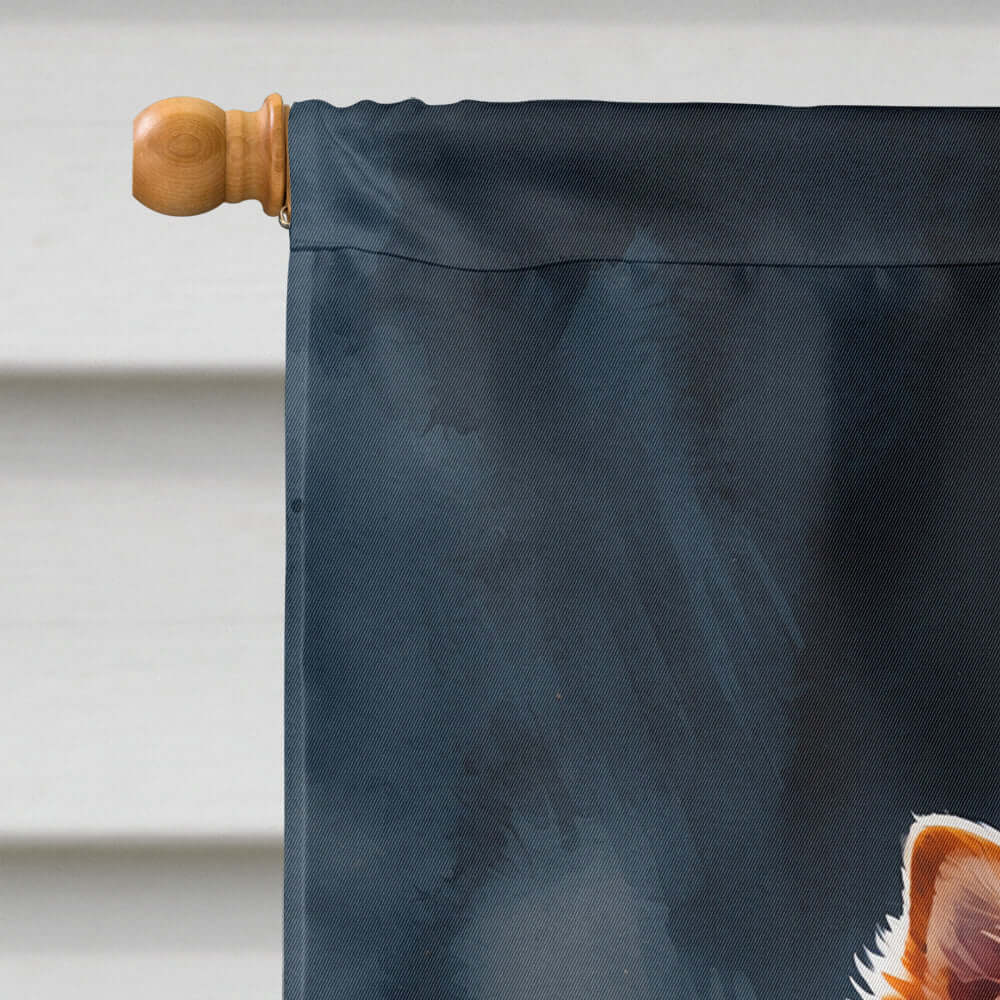 Pomeranian Puppy Halloween House Flag 28x40 Porch Sleeve Pole Decorative Outside Yard Banner Artwork Wall Hanging, Polyester
