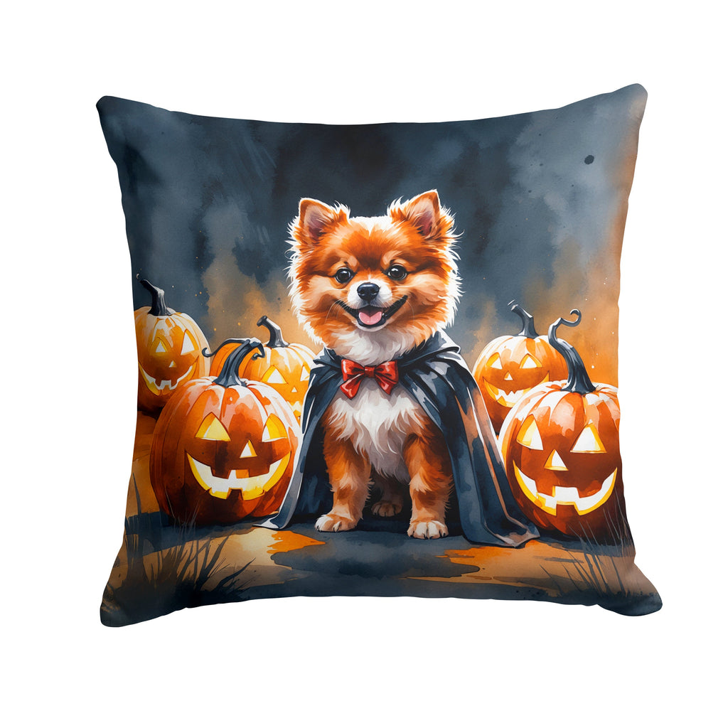 Pomeranian Puppy Halloween Decorative Throw Pillow 14x14 Indoor Outdoor Accent Cushion, Fabric Cover with Insert for Sofa, Bed, Porch & Living Room