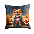 Pomeranian Puppy Halloween Decorative Throw Pillow 18x18 Indoor Outdoor Accent Cushion, Fabric Cover with Insert for Sofa, Bed, Porch & Living Room