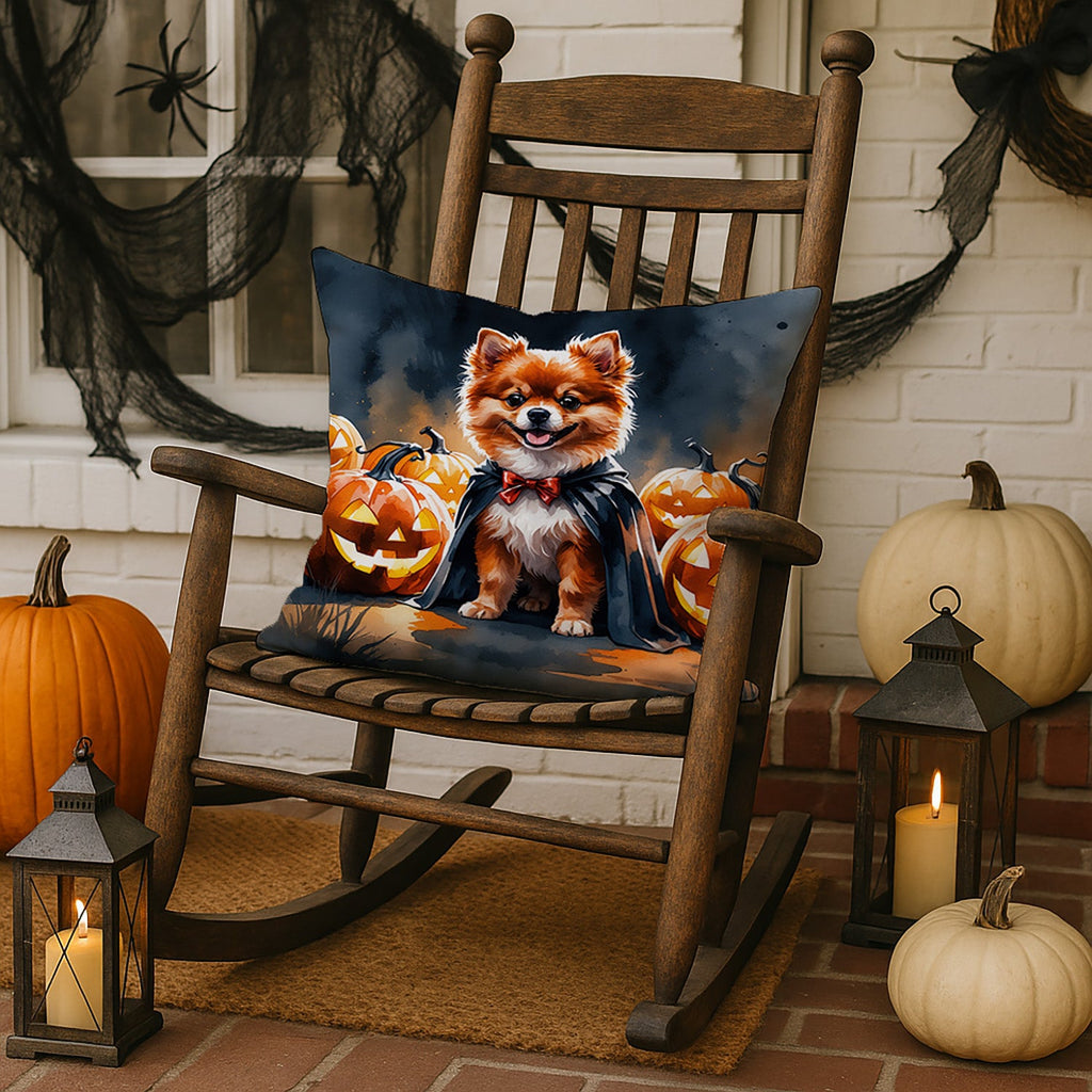 Pomeranian Puppy Halloween Decorative Throw Pillow 18x18 Indoor Outdoor Accent Cushion, Fabric Cover with Insert for Sofa, Bed, Porch & Living Room