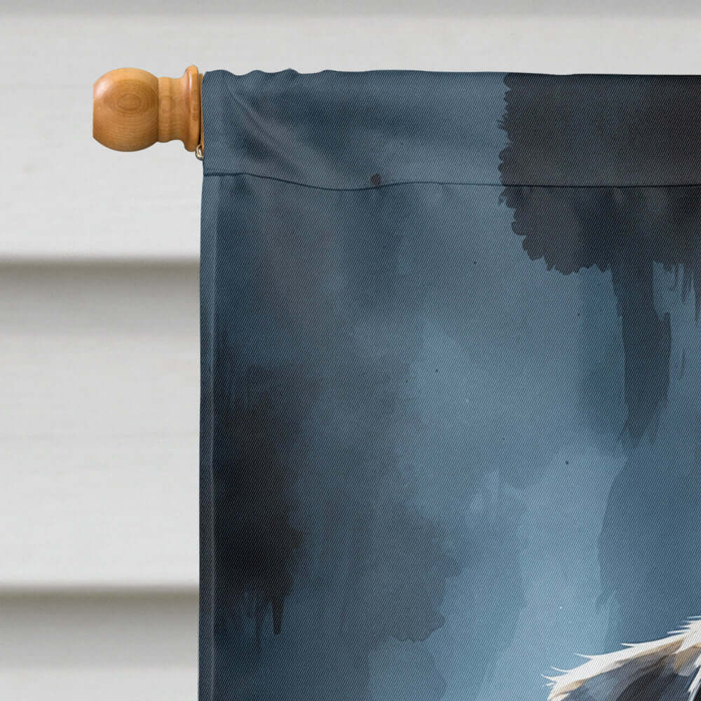 Pug Puppy Halloween House Flag 28x40 Porch Sleeve Pole Decorative Outside Yard Banner Artwork Wall Hanging, Polyester