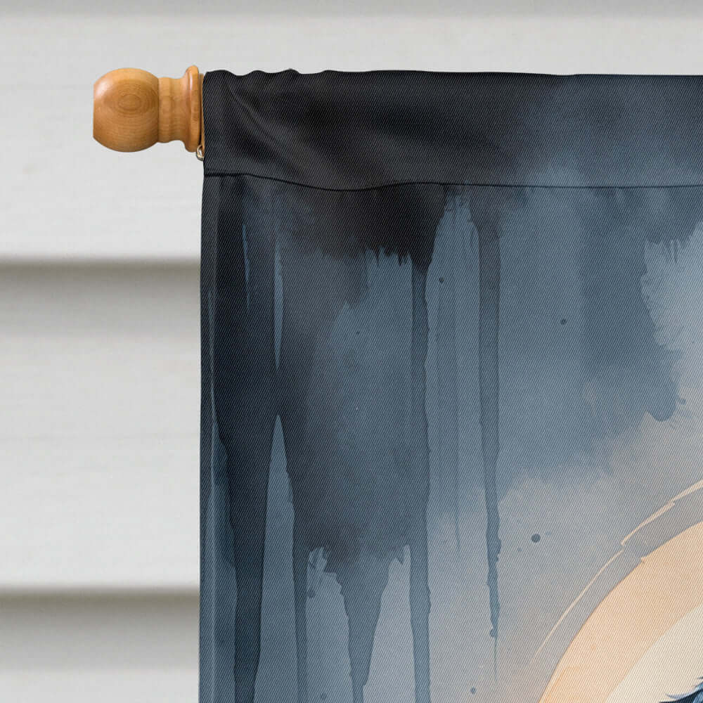 Rottweiler Puppy Halloween House Flag 28x40 Porch Sleeve Pole Decorative Outside Yard Banner Artwork Wall Hanging, Polyester