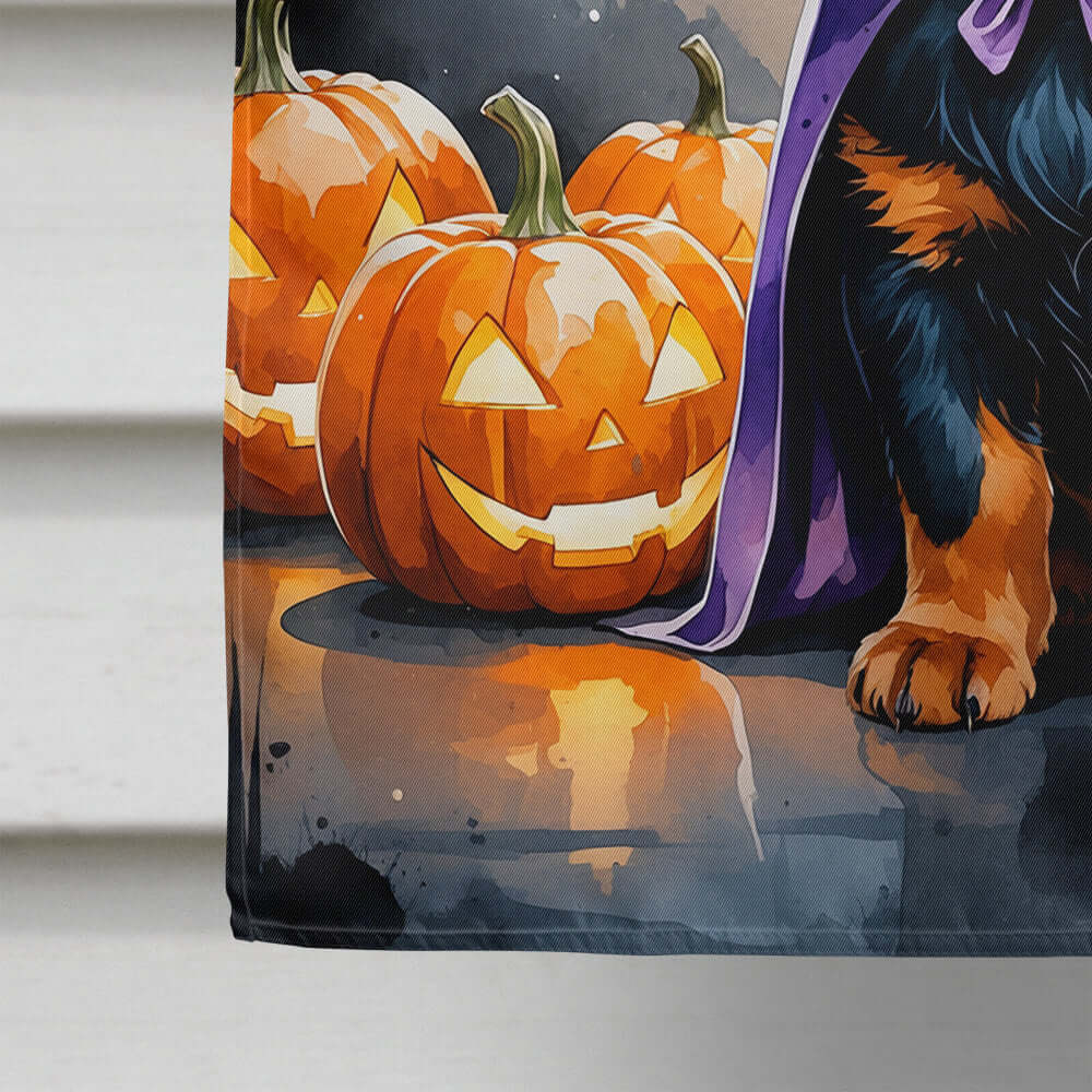 Rottweiler Puppy Halloween House Flag 28x40 Porch Sleeve Pole Decorative Outside Yard Banner Artwork Wall Hanging, Polyester